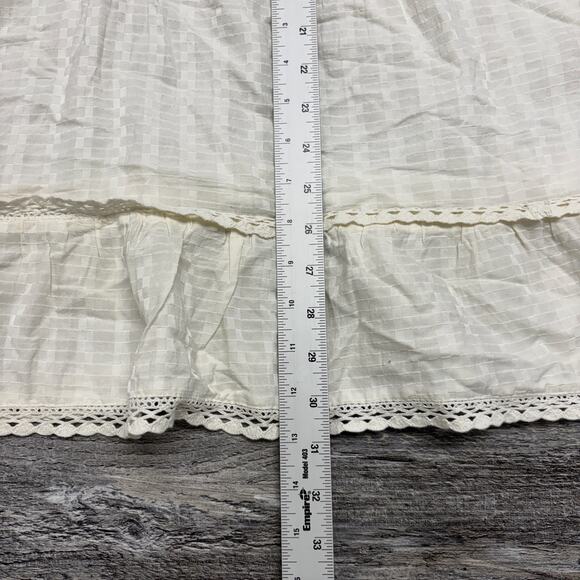 NWT Free People Intimately Elisa‎ Ivory Womens L Lace Trim Flowy Boho Tunic Top - Picture 6 of 8